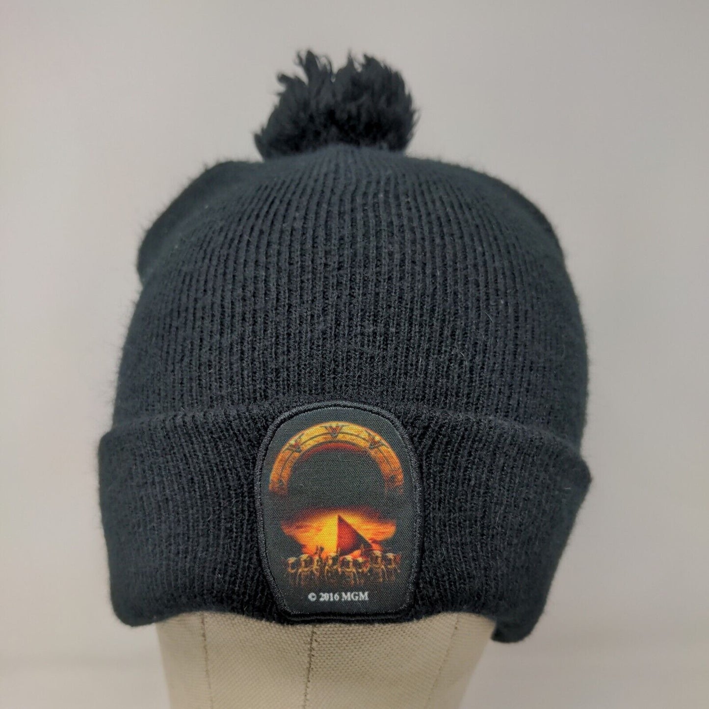 MGM Men's Knit Beanie Hat Stargate Patch Logo 100% Acrylic Sci Fi