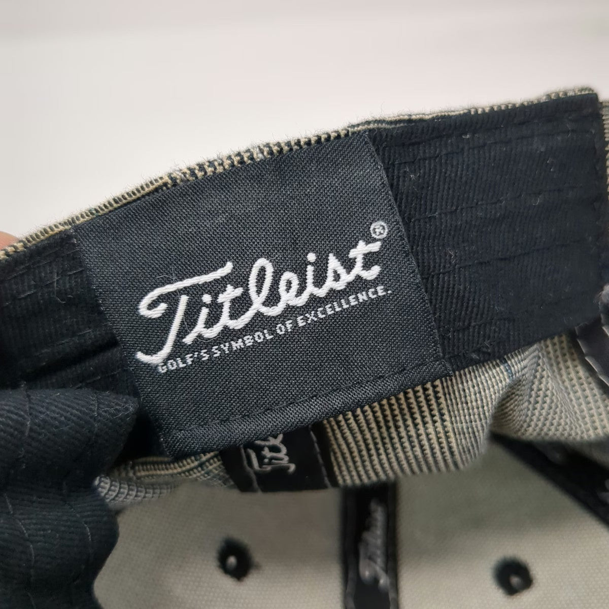Titleist Baseball Cap Gray One Size Plaid Pattern 3D Embroidery Slideback Hat