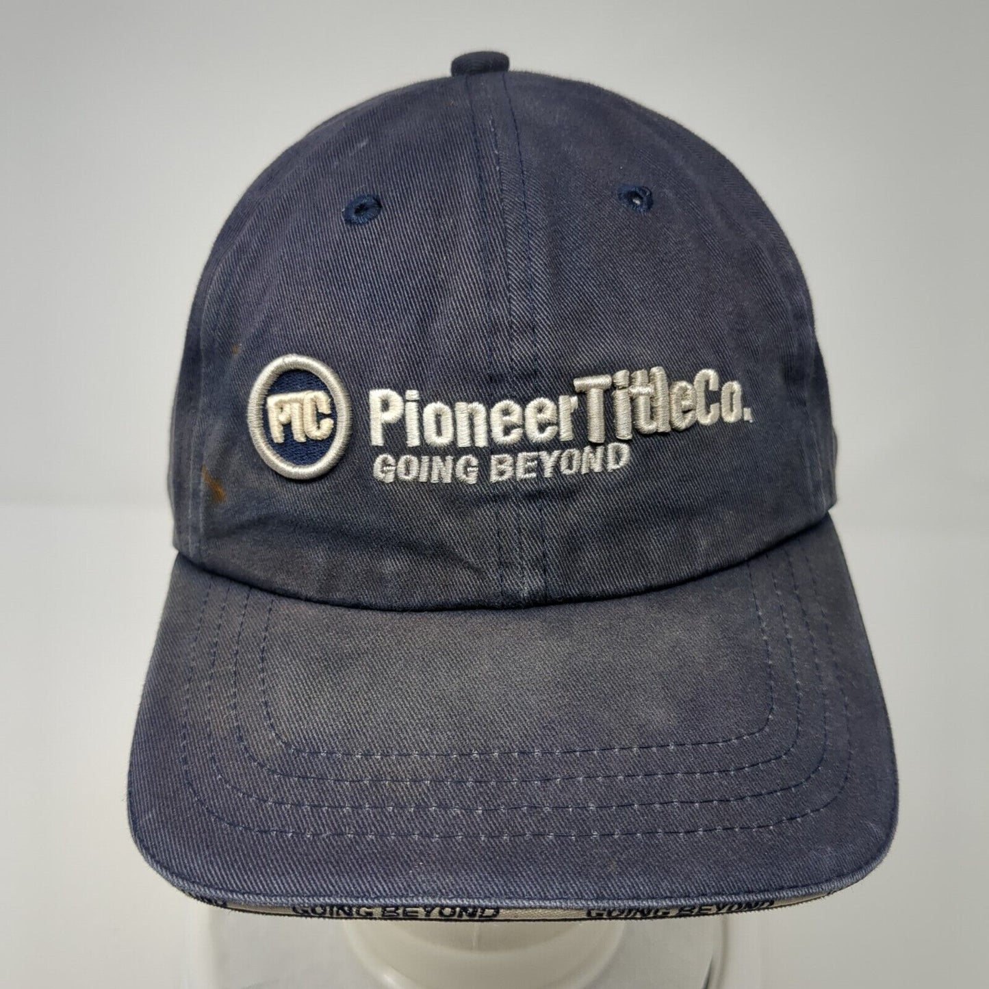 Pioneer Title Co. Going Beyond Strapback Hat Blue One Size Adjustable
