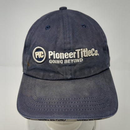 Pioneer Title Co. Going Beyond Strapback Hat Blue One Size Adjustable