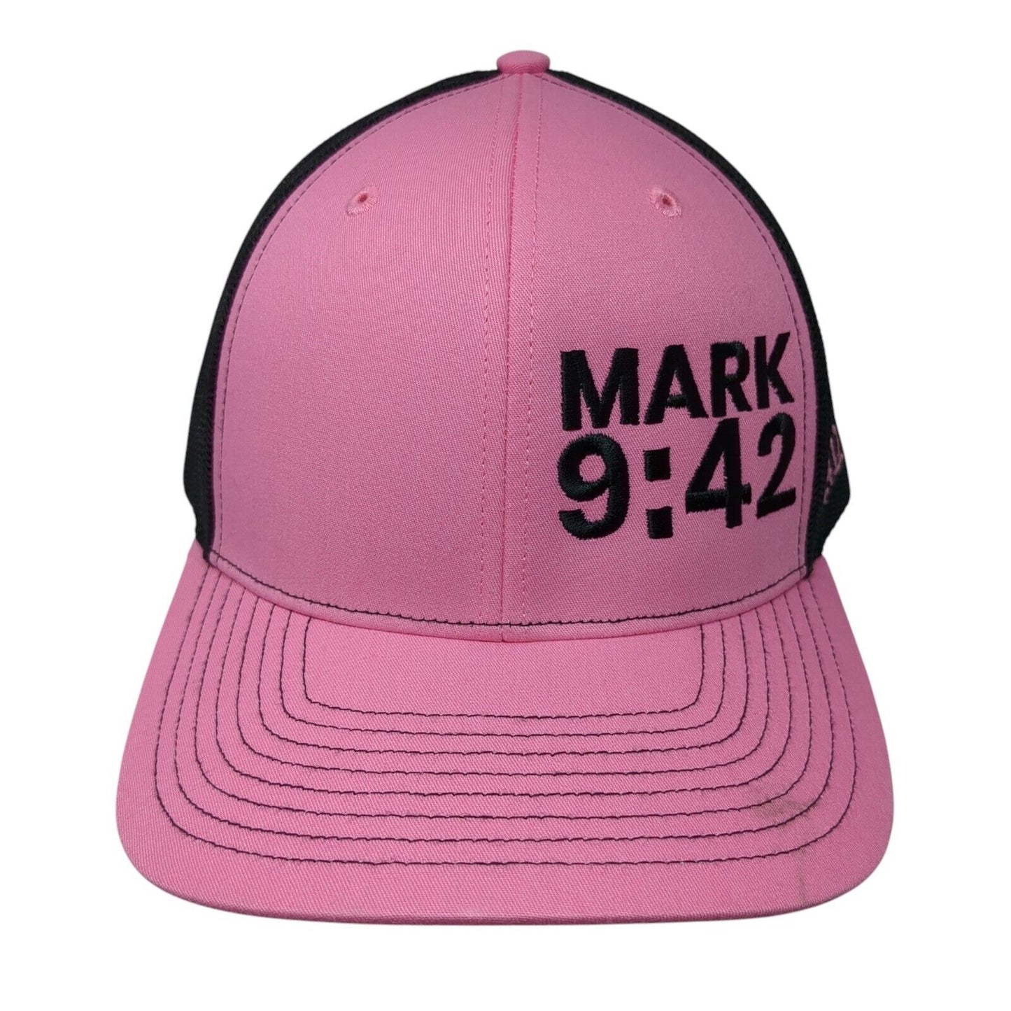 Mark 9:42 Snapback Trucker Hat Pink One Size Adjustable Mesh Back Richardson