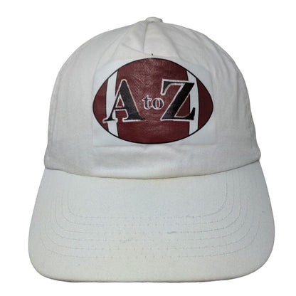 A to Z Slideback Hat White One Size Adjustable Vented Holes 5 Panel Cotton