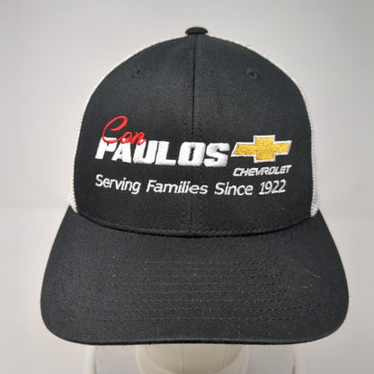 Con Paulos Chevrolet Fitted Mesh Back Trucker Hat Black S/M Flexfit