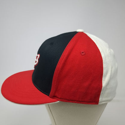 Fox Baseball Cap Black Red White 7 5/8 Flat Brim Embroidered 210 Fitted Hat