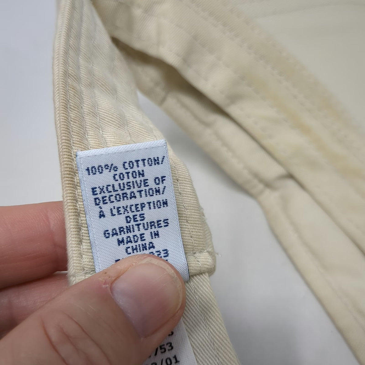 Old Navy Visor Beige One Size Cotton Strapback Patch Embroidered Logo Sun Hat