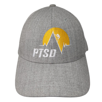 PTSD Snapback Hat Gray One Size Solid Adjustable Embroidered Yupoong