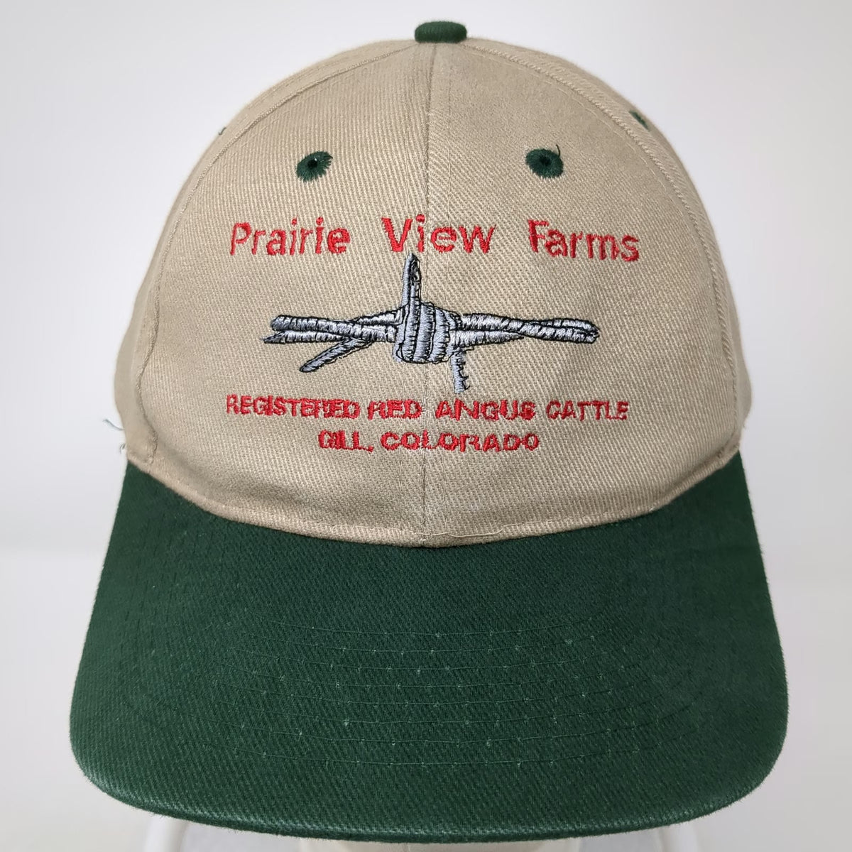 Toppers Snapback Beige Green One Size Prairie View Farms Red Angus Cattle Hat