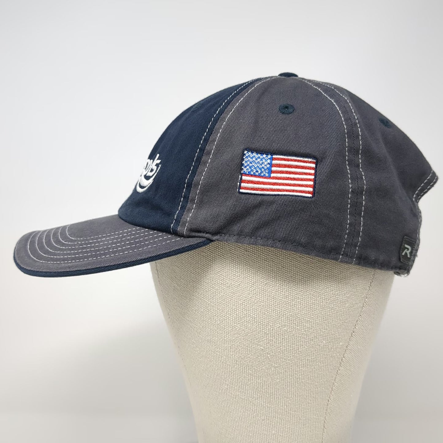 Richardson Trucker Hat Blue Gray L American Flag River Pools Catch The Wave