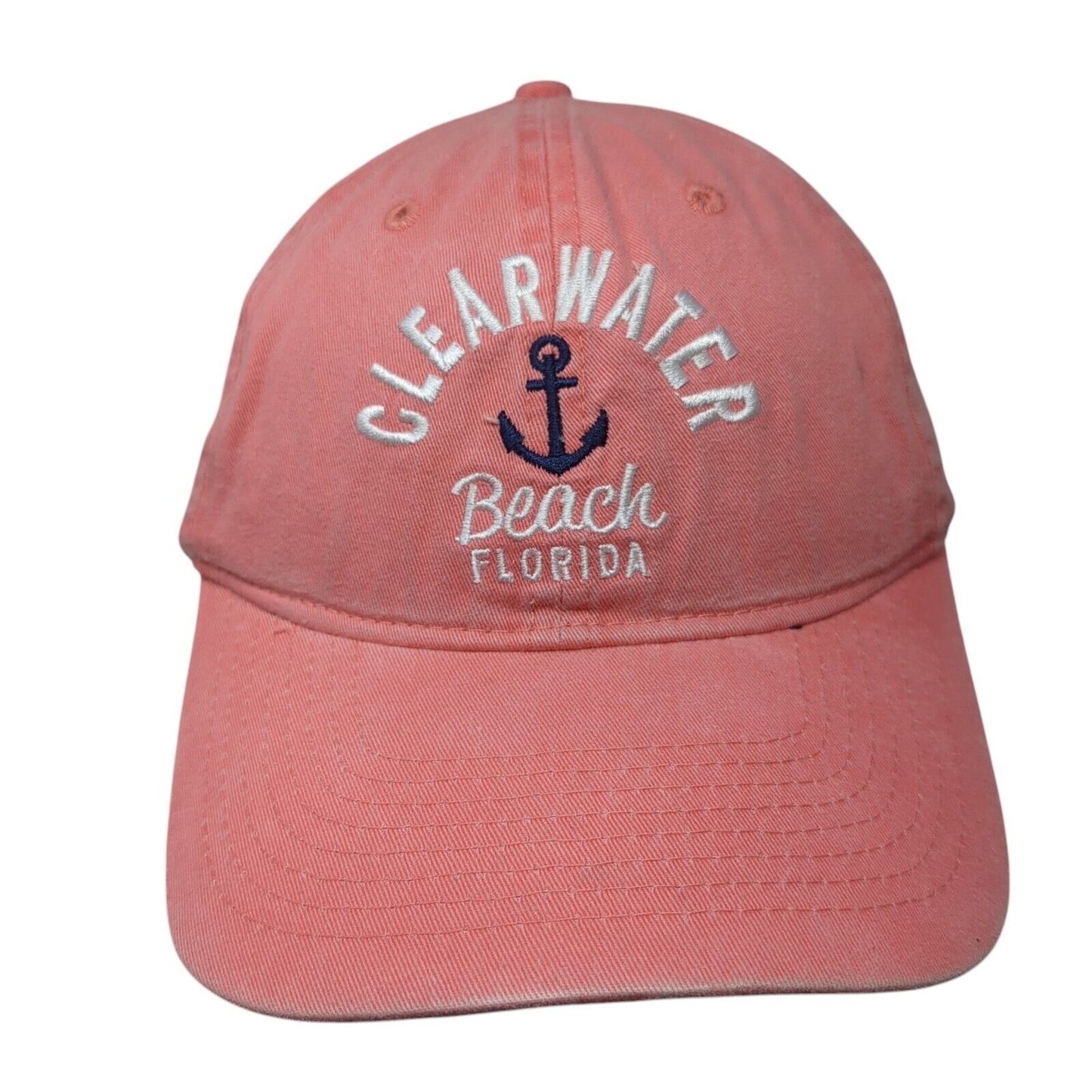 Clearwater Beach Florida Strapback Hat Pink One Size Adjustable 6 Panel