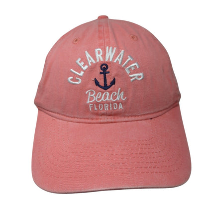 Clearwater Beach Florida Strapback Hat Pink One Size Adjustable 6 Panel