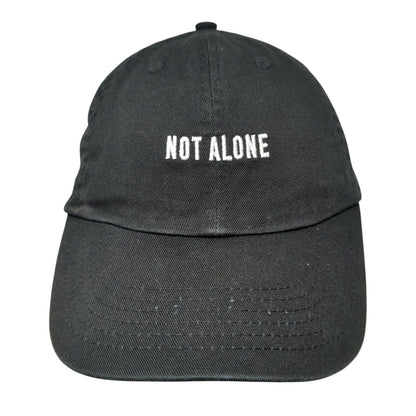 Not Alone YC Slideback Hat Black One Size Adjustable Embroidered 6 Panel Cotton