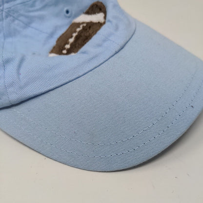 Football Infant Strapback Hat Blue One Size Adjustbale Embroidered Holes 6 Panel