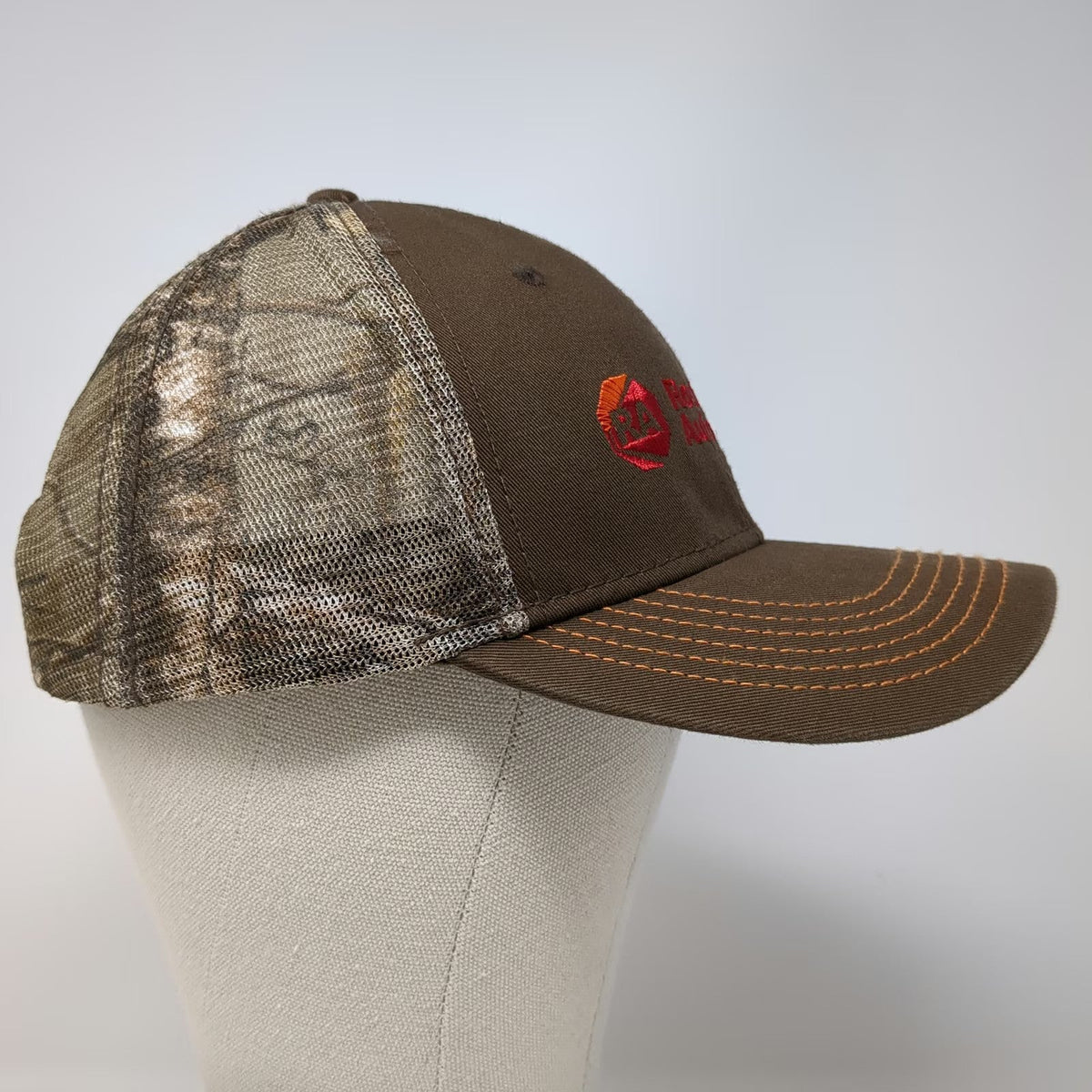 Brown Trucker Hat One Size Camo Rockwell Automation Mesh Snapback Embroidered