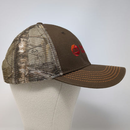 Brown Trucker Hat One Size Camo Rockwell Automation Mesh Snapback Embroidered
