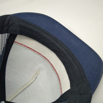 RVCA Trucker Hat Blue One Size Striped Mesh Back Snapback Flat Brim VA Logo Hat