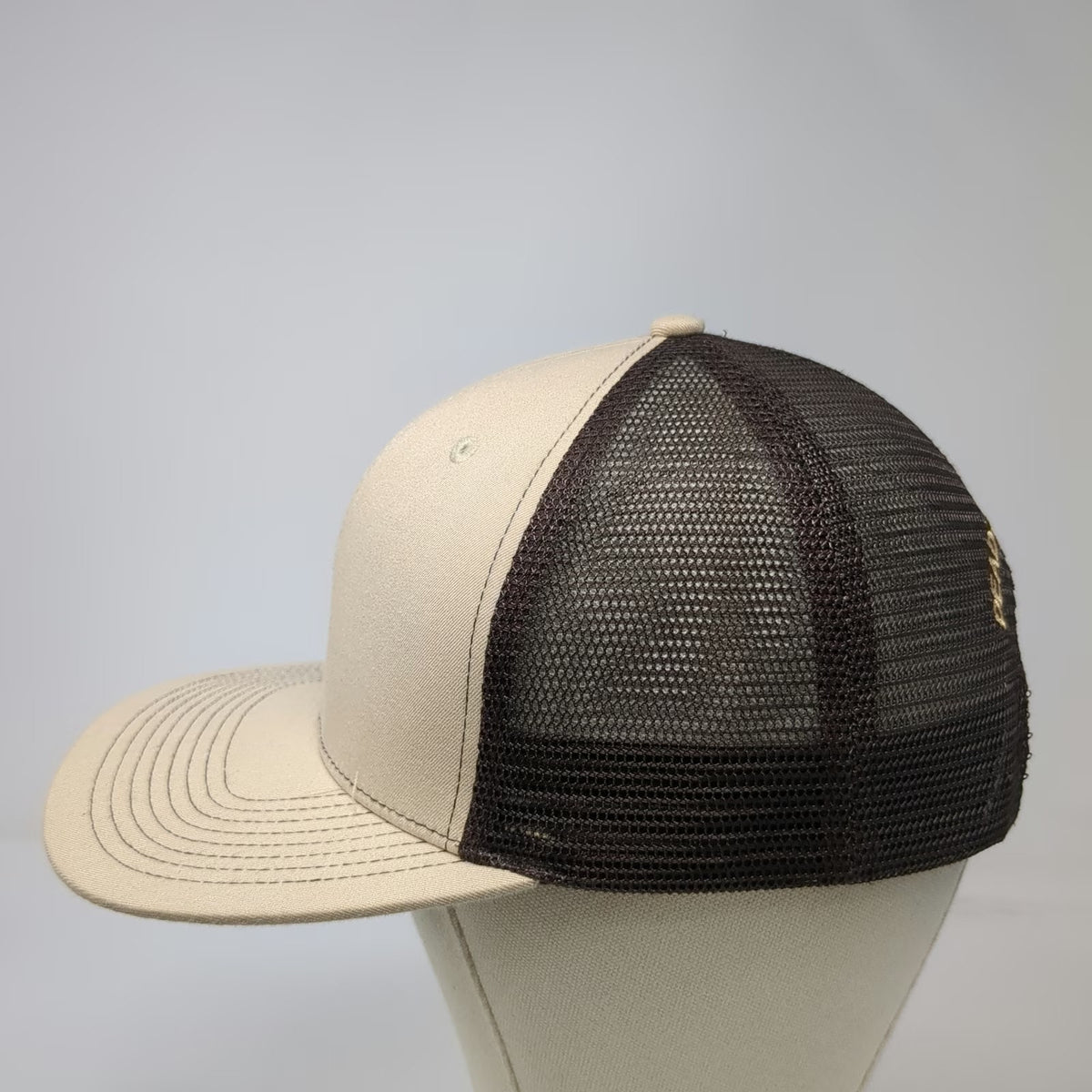 Dead-On Archery Bow Hiker Trucker Hat Beige Brown Gold One Size Mesh Snapback
