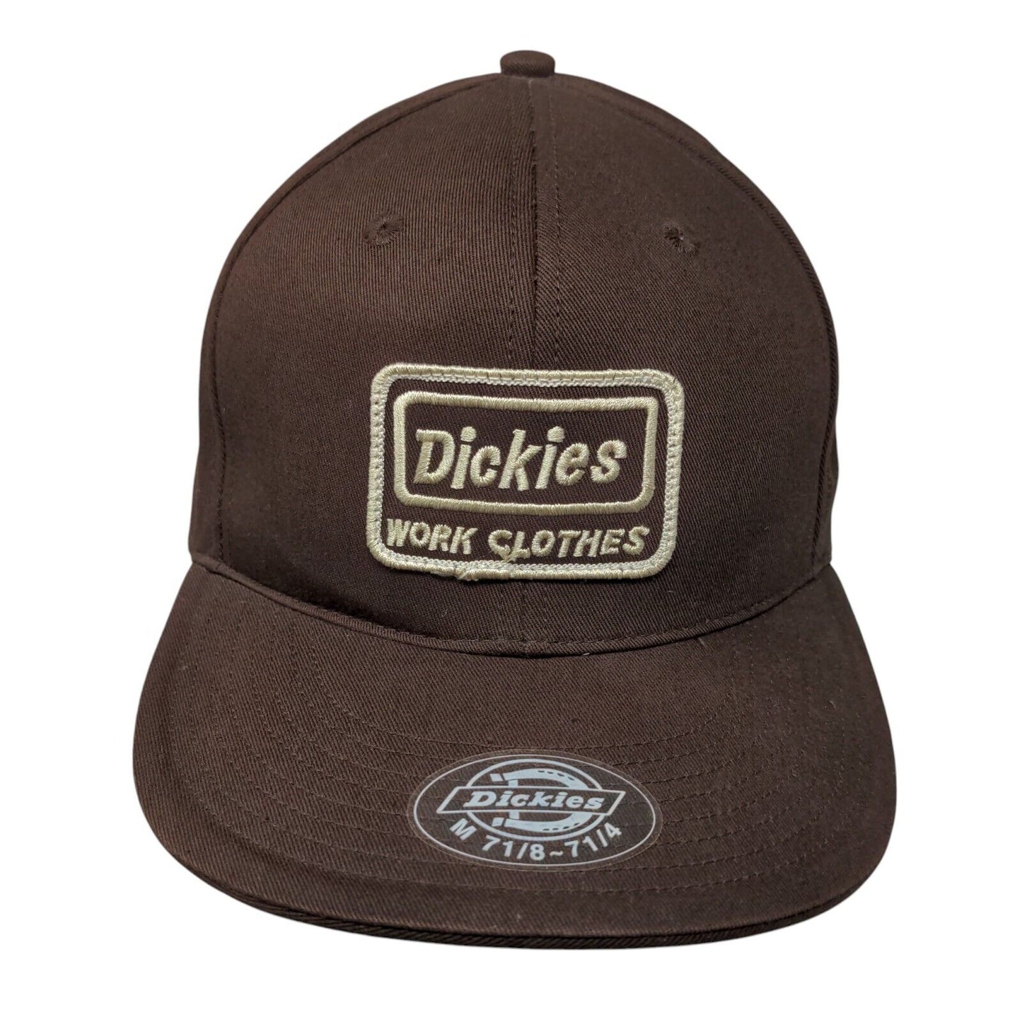 Dickies Work Clothes Patch Fitted Hat Brown Medium Solid 6 Panel