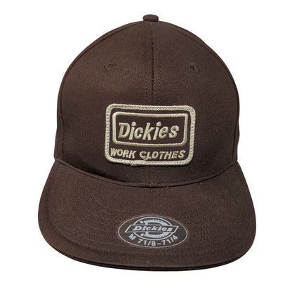 Dickies Work Clothes Patch Fitted Hat Brown Medium Solid 6 Panel
