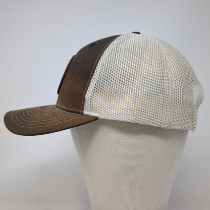 Richardson Trucker Hat Brown One Size CrossFit Indestructible Leather Patch Mesh