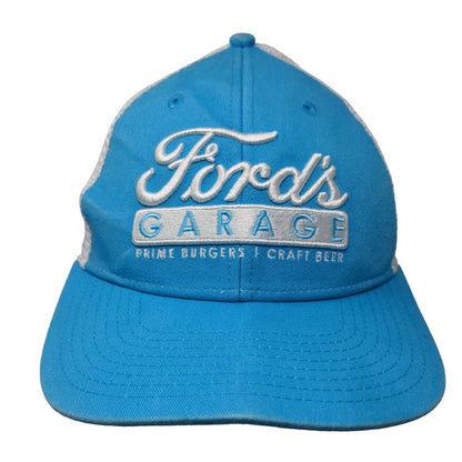 Ford's Garage Prime Burgers | Craft Beers Trucker Hat Blue One Size Mesh Back