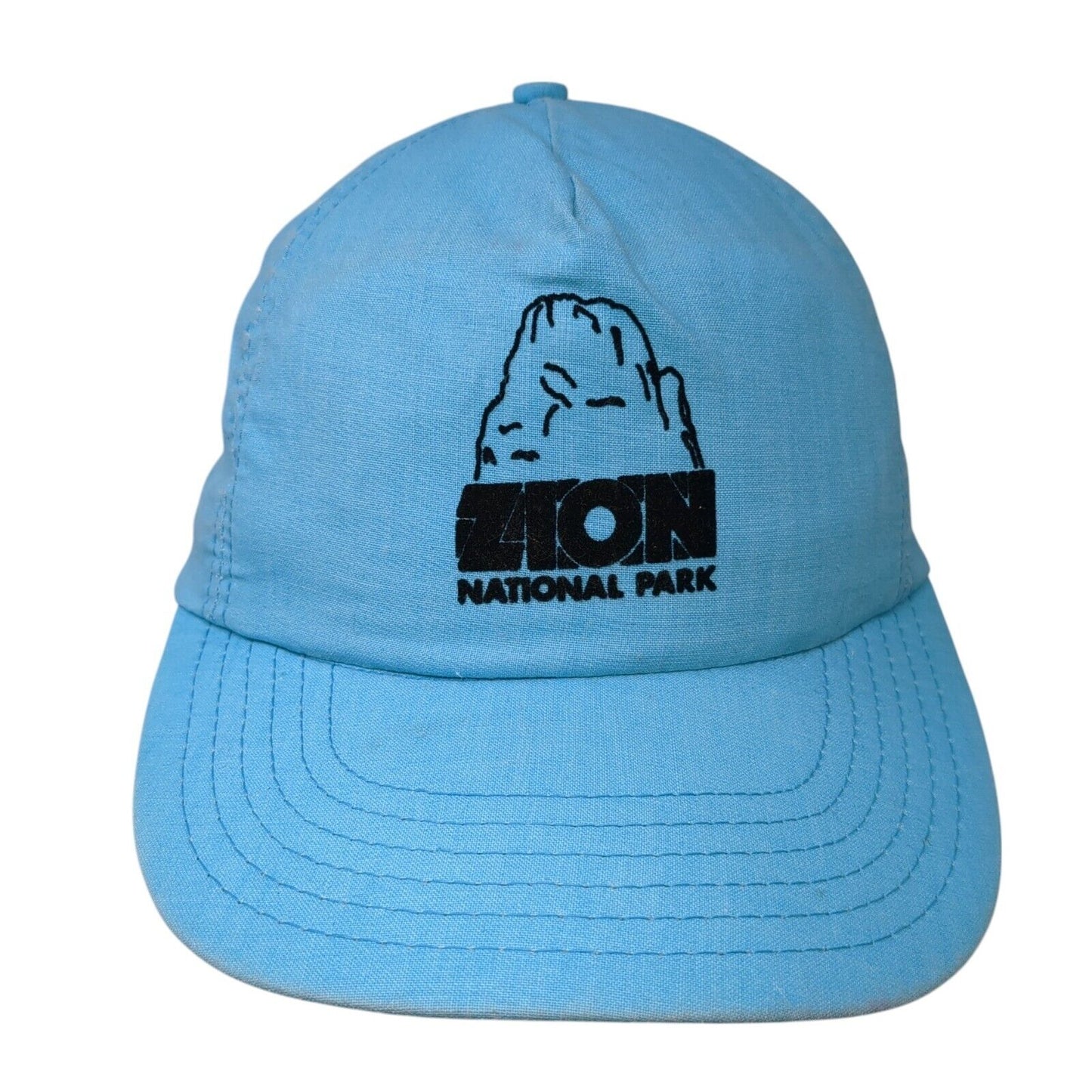 Zion National Park Slideback Hat Blue OSFA Adjustable Leather Strap