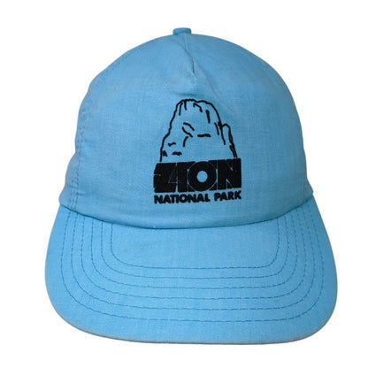 Zion National Park Slideback Hat Blue OSFA Adjustable Leather Strap