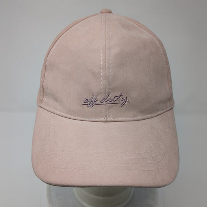 Off Duty Strapback Hat Pink OSFA Adjustable Embroidered Solid 6 Panel
