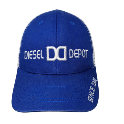 Diesel Depot Since 2000 Strapback Trucker Hat Blue One Size Mesh Back