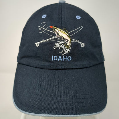Polar Graphics Baseball Cap Black One Size Idaho Fishing Trout Embroidered Hat