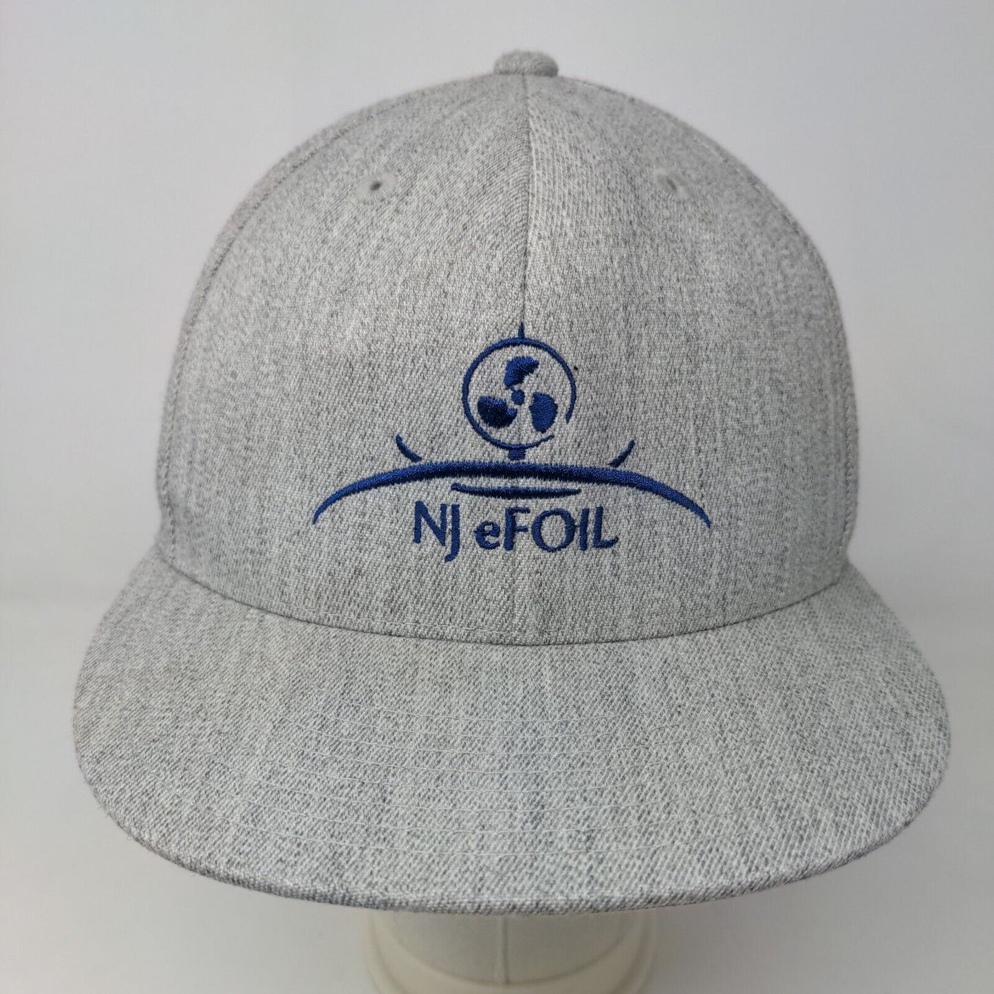 210 Fitted Men's Fitted Hat Gray Size 7 1/4 - 7 5/8 Embroidered NJ eFoil Logo