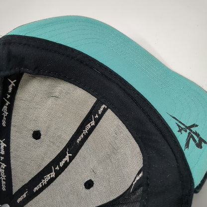 Young & Reckless Gray Snapback Hat One Size Shield Logo Mask Baseball Bats Blue