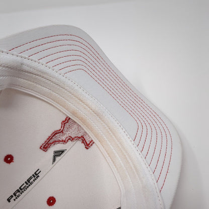 Idaho State Map Fitted Mesh Back Trucker Hat Red 6 7/8-7 3/8 Flexfit