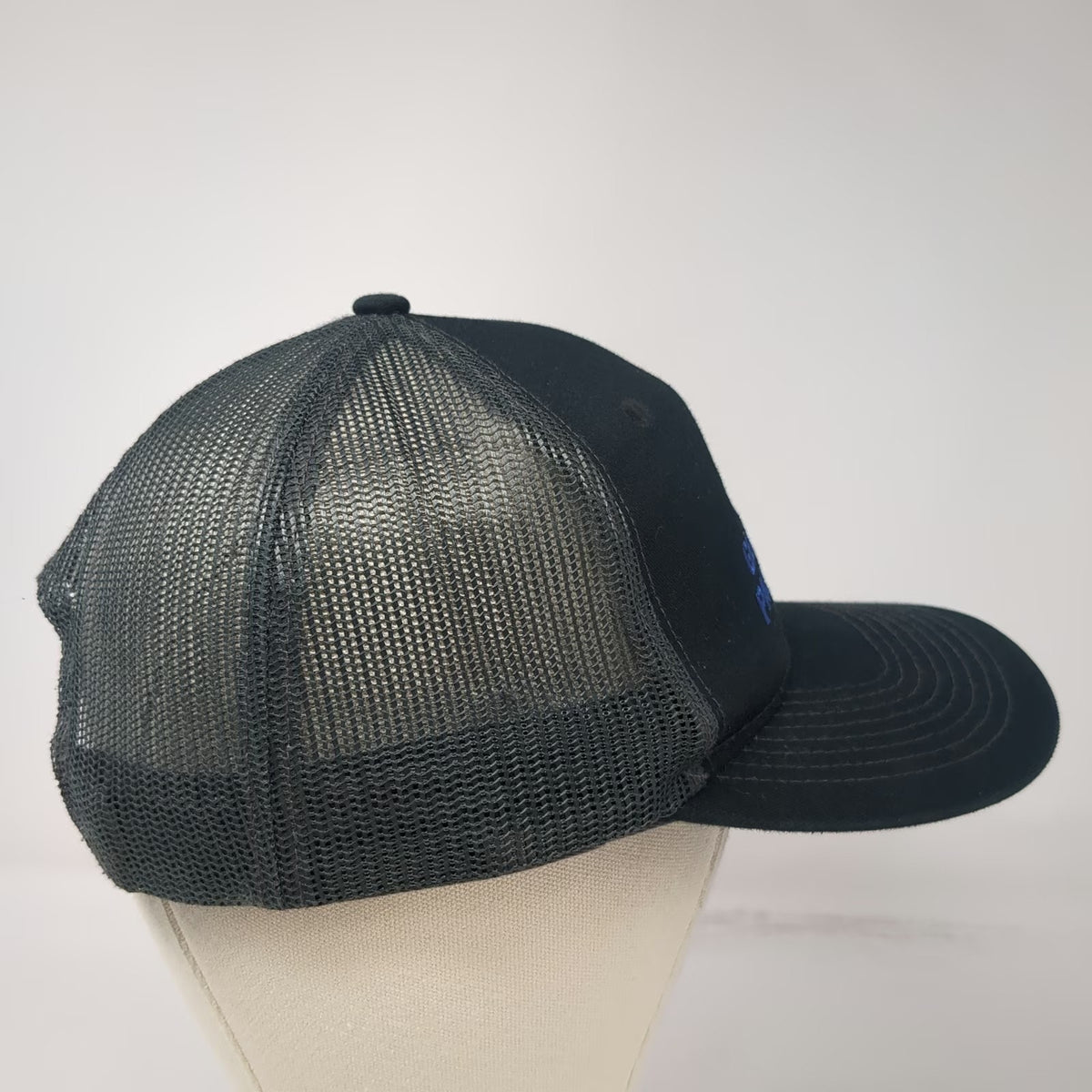 Port Authority Trucker Hat Black One Size Gem Meat Packing Co Logo Mesh Snapback