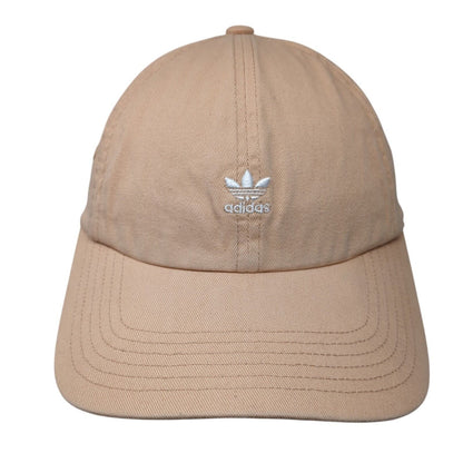 Adidas Slideback Hat Tan OSFA Adjustable Embroidered Trefoil Vented Holes Cotton