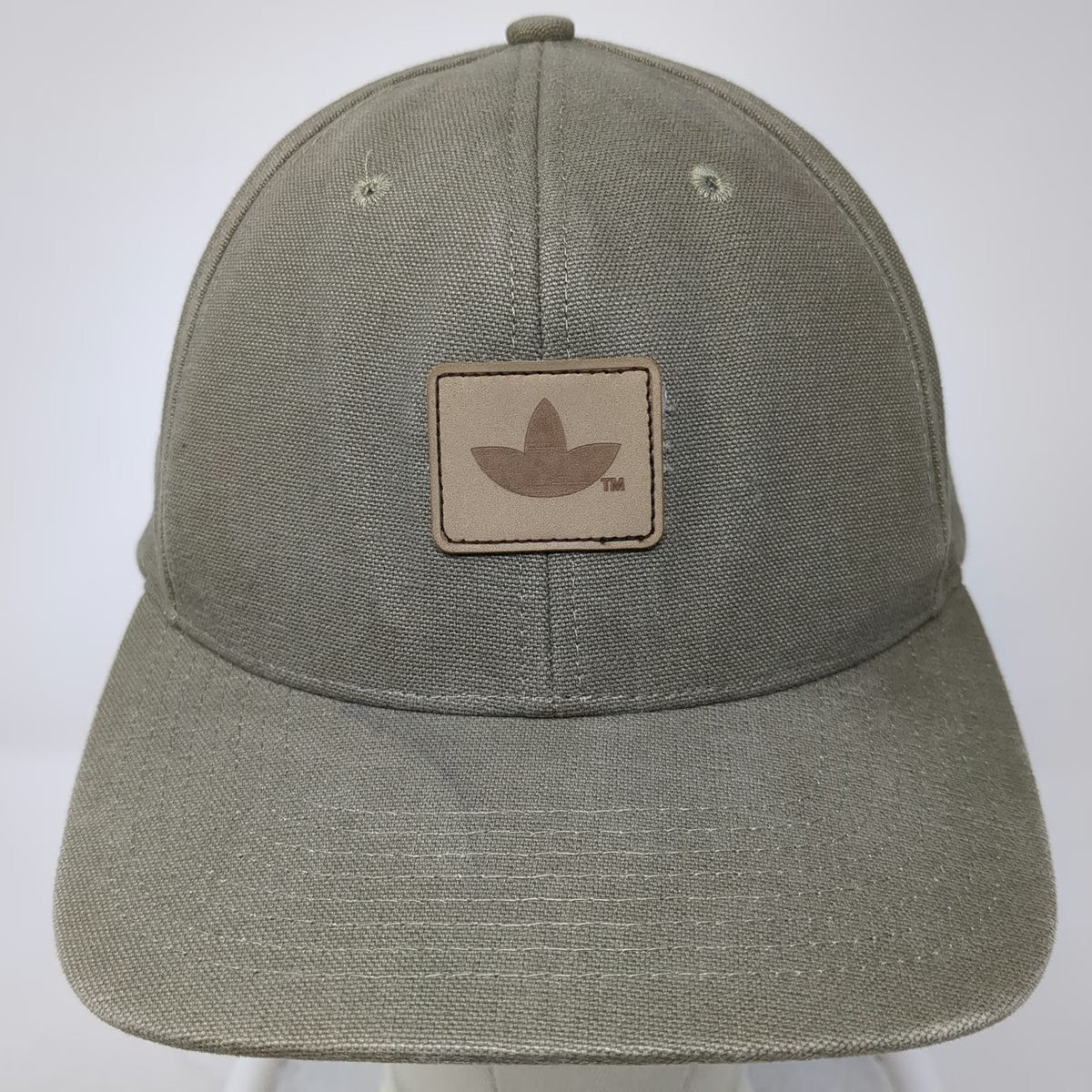 Adidas Simplot Baseball Cap Green One Size Faux Leather Patch Strapback Hat