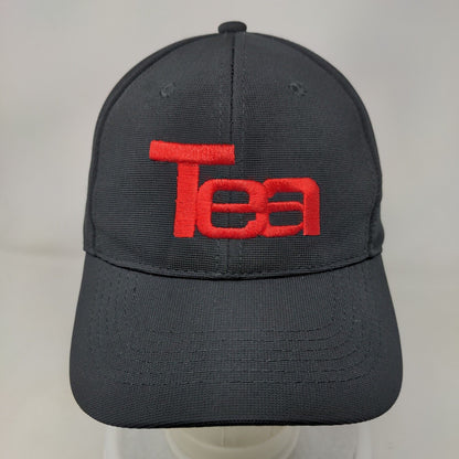 Tea Slideback Hat Black One Size Adjustable Embroidered Vent Holes