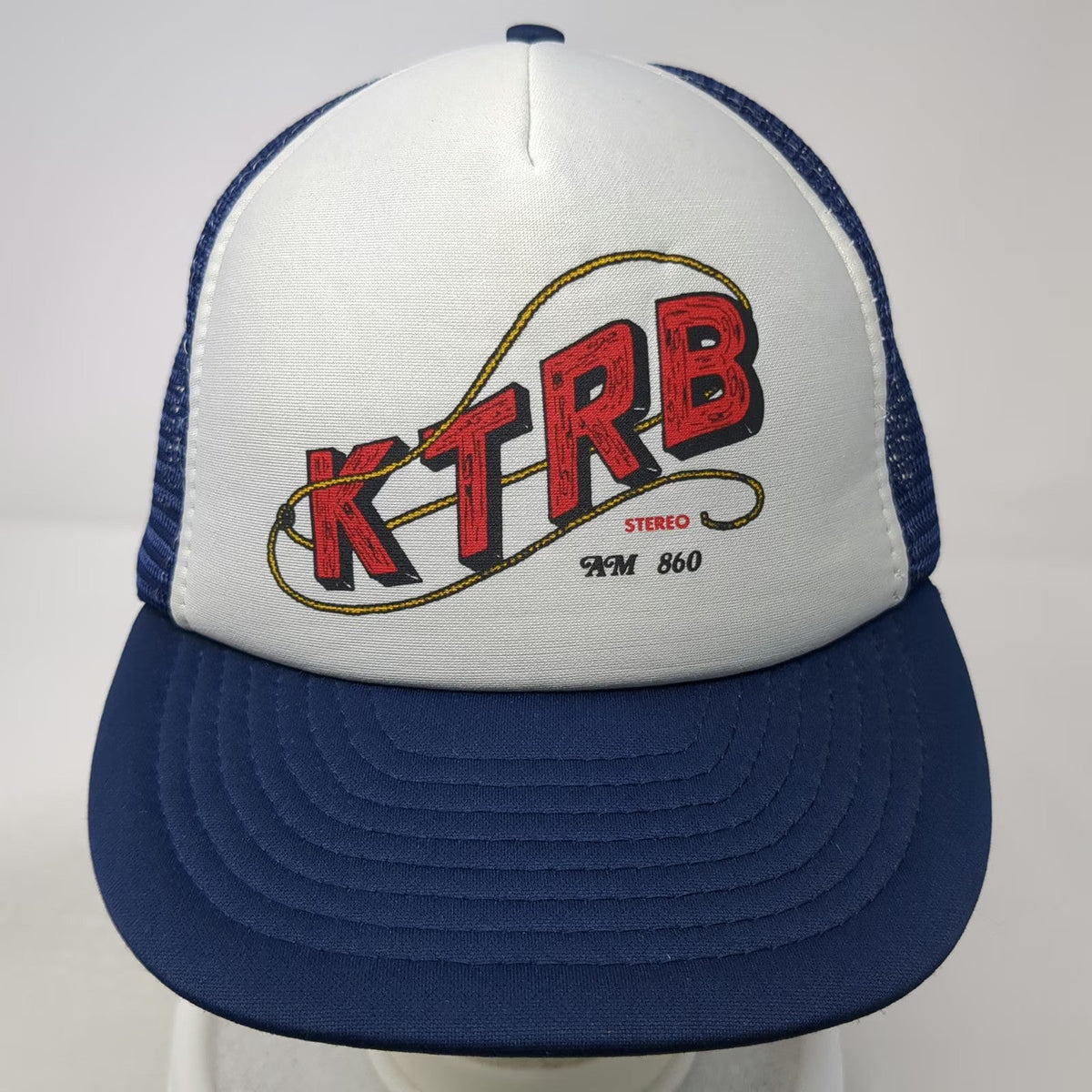 Otto Snapback Trucker Hat Blue White One Size KTRB AM 860 Stereo Radio Station