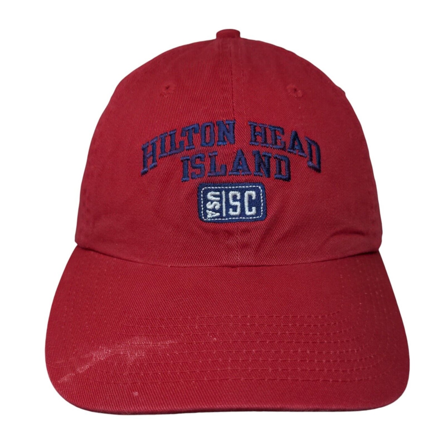 Hilton Head Island Slideback Hat Red One Size Embroidered Perrin