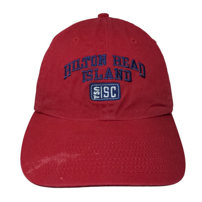 Hilton Head Island Slideback Hat Red One Size Embroidered Perrin