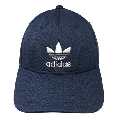 Adidas Trefoil Fitted Hat Medium Embroidered Logo A-Flex Stretch Solid