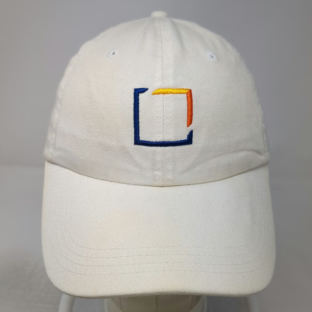 Ahead Baseball Cap White One Size First Trust Logo Slideback Hat Cotton Curved