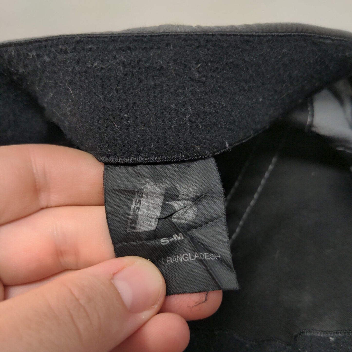 Russell Fitted Hat Gray S/M Lightweight Graphic Logo Vented Holes 6 Panel