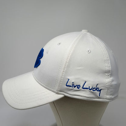Black Clover Baseball Cap White XL Blue Bailey Creek Live Lucky Stretch Fit Hat