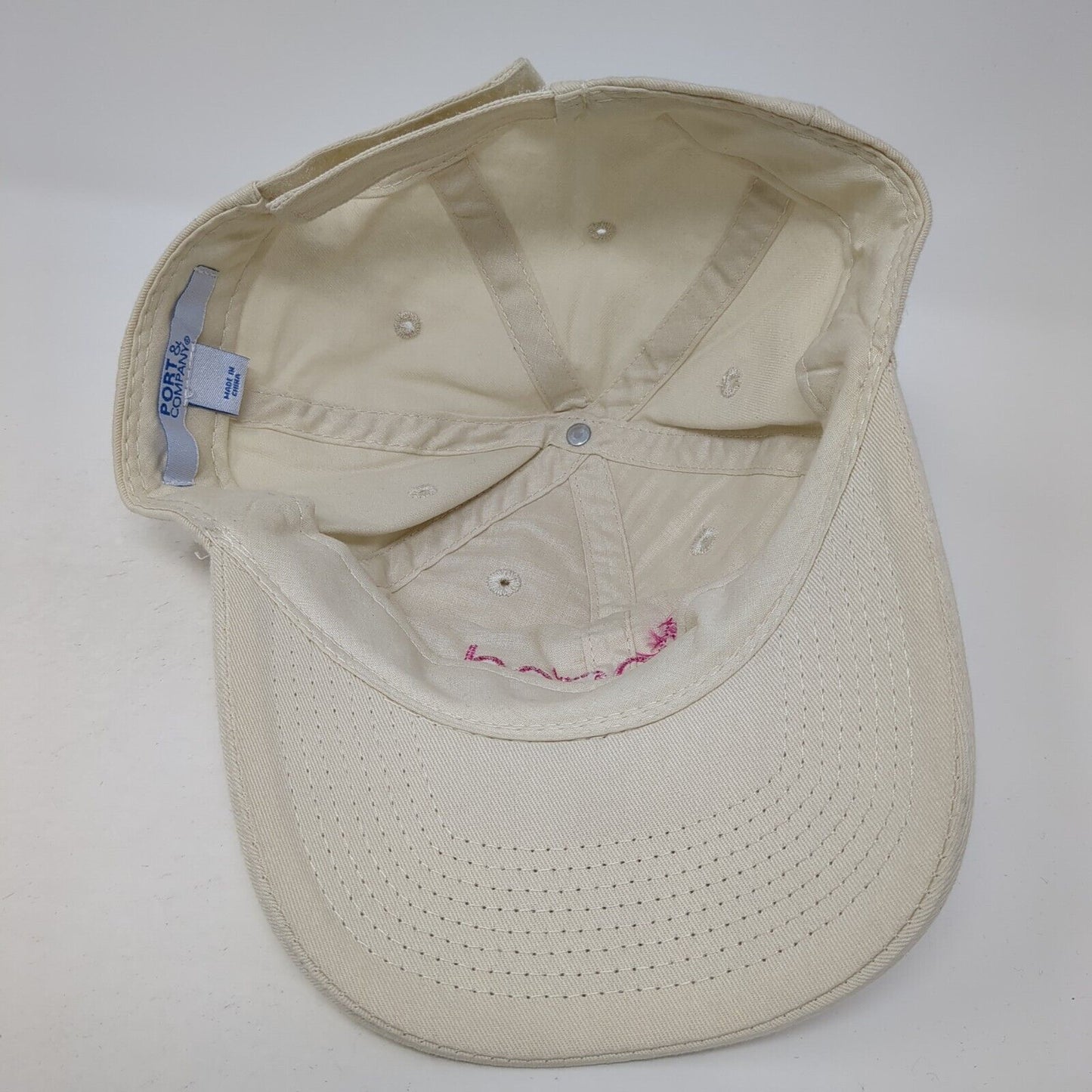 Winged Strapback Hat Tan One Size Adjustable Embroidered Port & Company