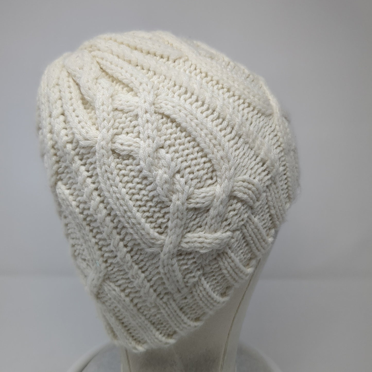 Merona Beanie Hat Beige One Size Stretch Hand-Knitted Lightweight Blank