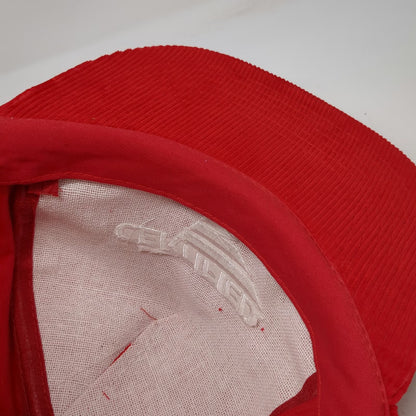 Trucker Red One Size Corduroy Snapback Hat Certified Graphic Embroidered Logo