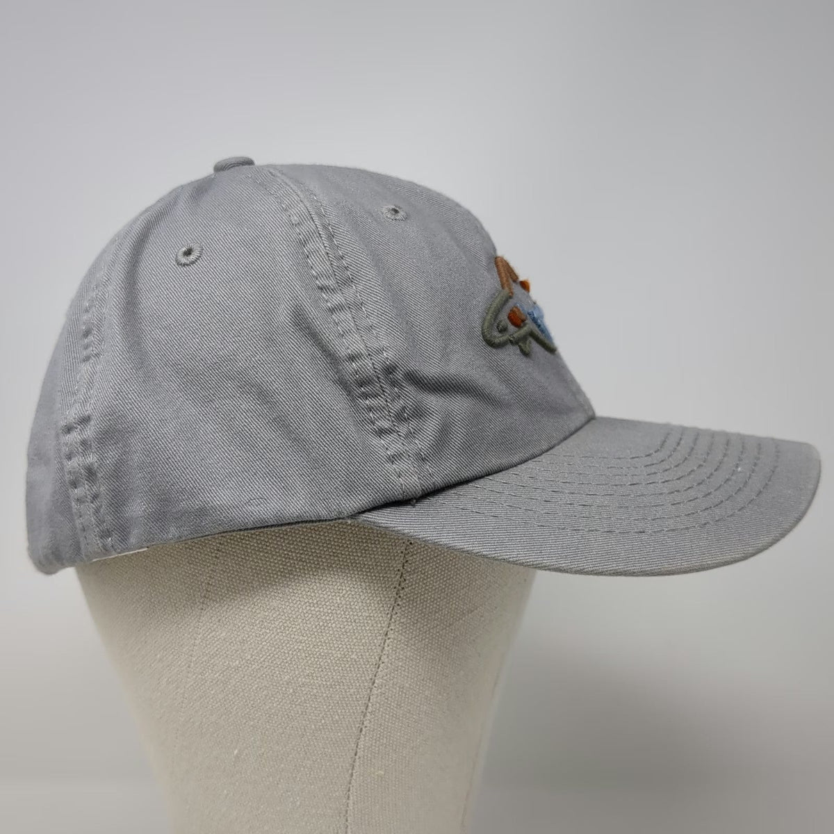 Greg Norman Baseball Cap Gray One Size Shark Logo Golf Adjustable Hat Cotton
