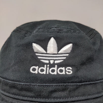 Adidas Men's Bucket Hat Black Size OSFA Embroidered Trefoil Logo 100% Cotton