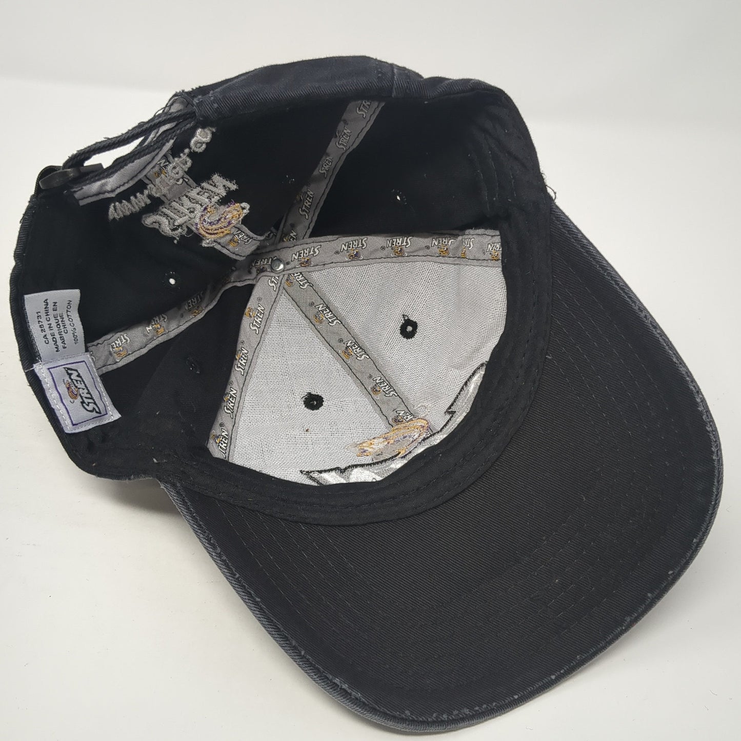 Stren Strapback Baseball Cap Black One Size Adjustable Embroidered 6 Panel