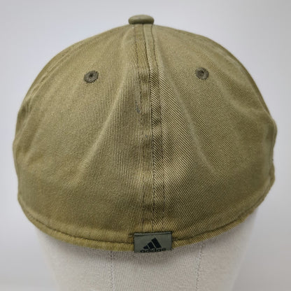 Adidas Baseball Cap Green M Cotton A-Flex Fitted Embroidered Logo Sport Hat